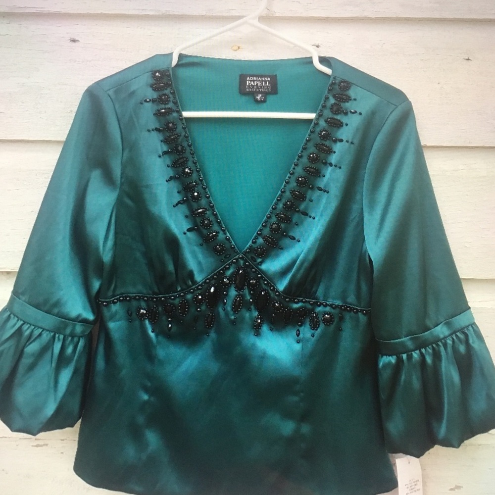 Adrianna Papell Evening Essentials Satin blouse